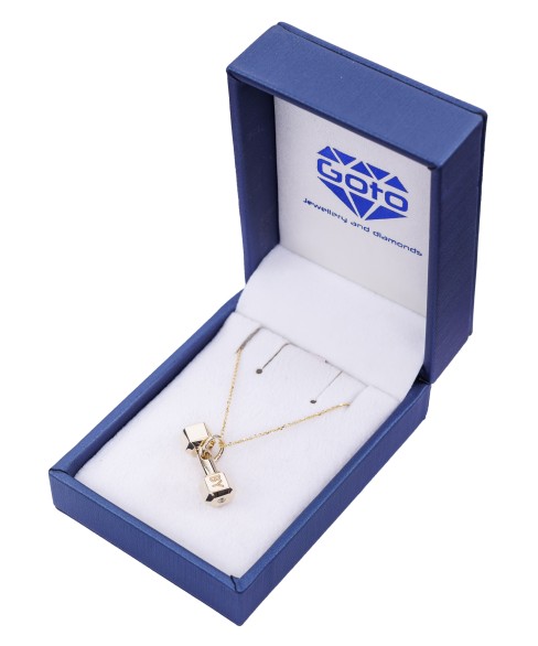 UNISEX КОЛИЕ "ГИРА" 14 К жълто злато с диамант