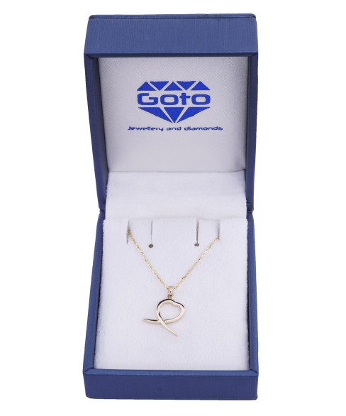 ДИЗАЙНЕРСКО КОЛИЕ СЪРЦЕ 14 К бяло злато 