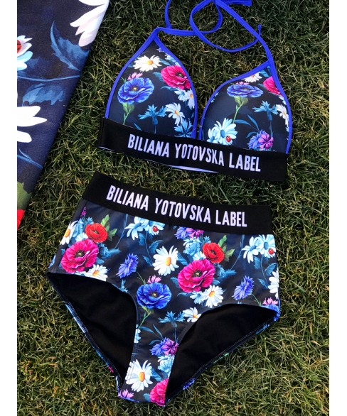 Бански ТОП триъгълници Dark floral