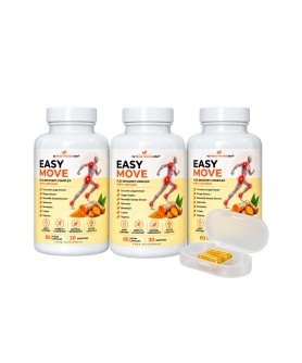Easy move Promo pack 3 x 60 vegan капс + подарък кутийка за хапчета Easy move Promo pack 3 x 60 vegan капс + подарък кутийка за хапчета